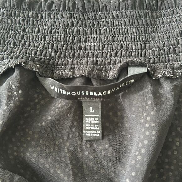 White House Black Market Off the Shoulder Blouse Black L EUC - Picture 7 of 9